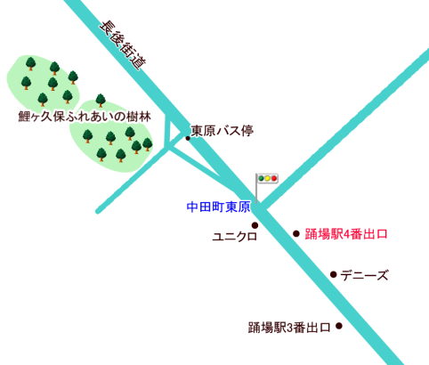 鯉ヶ久保ふれあいの樹林までの地図